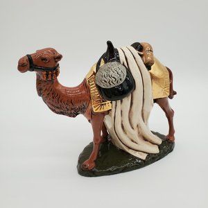 Vintage Holland Mold Ceramic Standing Nativity Camel with Gold Accents